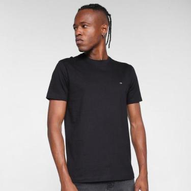 Imagem de Camiseta Calvin Klein Básica Meia Malha Masculina, Preto, P