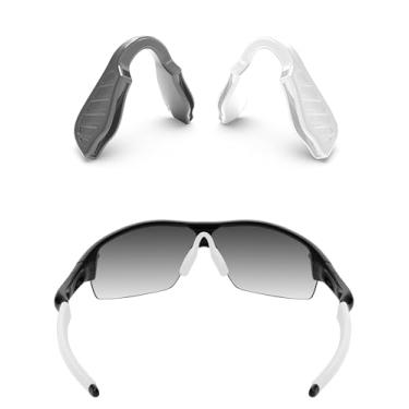 Imagem de ToughAsNails Almofadas de nariz de substituição para Oakley Radar Path/RadarLock Path/Radar EV Path/Radar EV Path XS Series - Ajuste padrão, Almofadas de nariz cinza e branco, Tamanho �nico