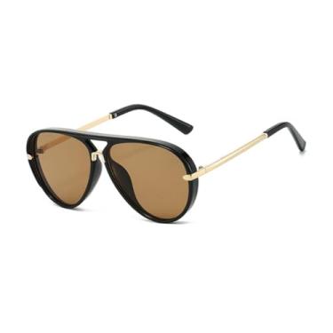 Imagem de VFDHN Óculos de Sol Retrô Femininos com Ponte Dupla, Lentes Degradê, Proteção UV400, Estilo Punk Masculino (TYJ532-4)