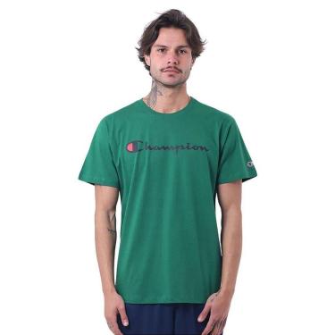 Imagem de Camiseta Champion Manga Curta Mc Logo Script Ink Verde-Masculino