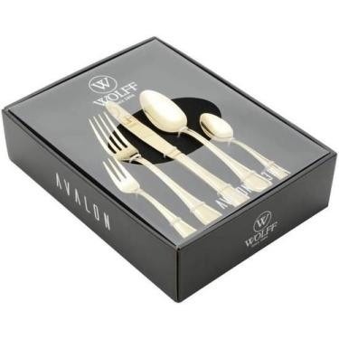 Imagem de Faqueiro 30 Peças Em Aço Inox Avalon Dourado - Wolff