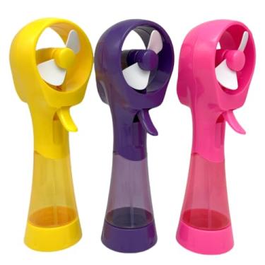 Imagem de SEITG Pacote com 3 ventiladores de água portáteis Elite alimentados por bateria Ventilador de resfriamento externo pessoal (amarelo/roxo/rosa)