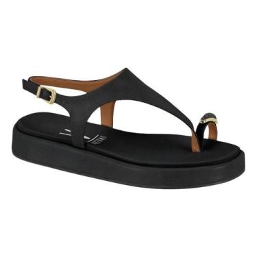 Imagem de Sandália Feminina Vizzano Tamanco Anél Dedo Ring Toe 6506127, 35, Pret