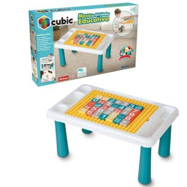 Imagem de Mesa de Atividades Educativa Bloco de Montar Cubic Multikids