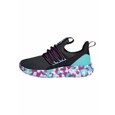 Imagem de Adidas Tênis infantil unissex Lite Racer Adapt 7.0, Preto/Roxo Burst/Flash Aqua, 17