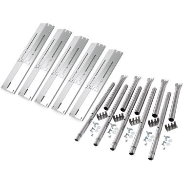 Imagem de Conjunto de 5 placas de aquecimento universais e substituição de queimador de 1/5.1 cm para churrasqueiras a gás da Brinkmann, Charbroil & mais, protetores de calor de barraca de domadores de chamas