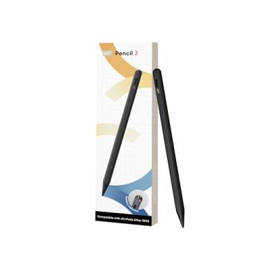 Imagem de eiP Pencil 2 para iPad 2025-2018, caneta magnética com pontas precisas de 0,1 mm, 2X duráveis, para iPad A16/11-6ª geração, iPad Pro 12,9/11/33.0 cm M4, iPad Air 3-5/M2/M3, iPad mini 5/6, preto