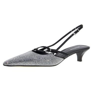 Imagem de Michael Kors Tênis feminino Selina Kitten Sling Pump, Preto, 38