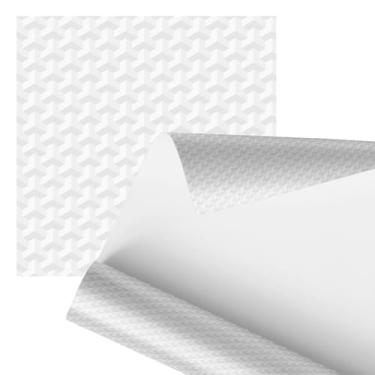Imagem de Papel de parede Branco Premium, Textura Geométrica, 2,80