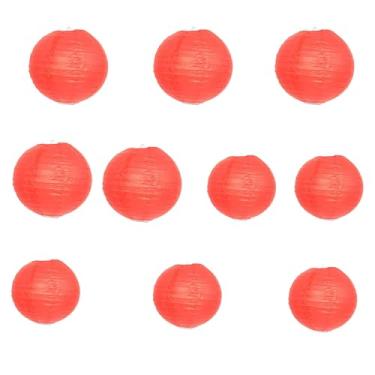 Imagem de NUHUABD 10 lanternas de papel (12,7 x 30,5 cm, 12,7 x 25,4 cm) decorações de ano novo chinês 2026 lanternas de papel vermelhas decoração para casamento, aniversário, exterior, casa, jardim, sala de