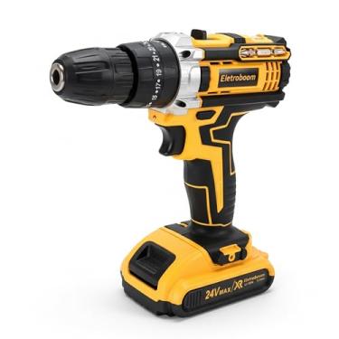 Imagem de Parafusadeira Furadeira 24v 2 Baterias Recarregável 50/60 Hz Amarelo 127/220v 50/60 Hz