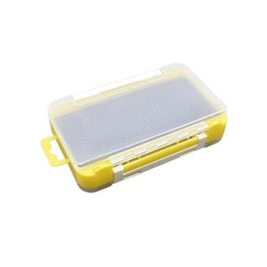 Imagem de Caixa organizadora de equipamentos de pesca mini caixa compacta para armazenamento de pesca ao ar livre (amarelo)