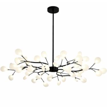 Imagem de Gimpo, Lustre Teto 110cm Ramos de Árvore 54 LEDs Luminária Metal Preto Pétalas Gimpo RA54B