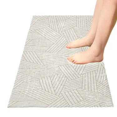 Imagem de TSENQUE Tapetes de cozinha finos entrelaçados leves, capachos absorventes e laváveis ao ar livre, tapete antiderrapante para decoração de cozinha, casa, 99 x 50 cm