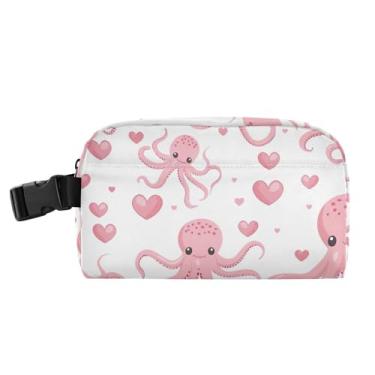 Imagem de TSENQUE Lancheira personalizada com estampa de polvo rosa para mulheres, meninas, lancheira masculina e infantil, lancheira para trabalho, pequena, divertida, fofa, bolsa térmica para meninos