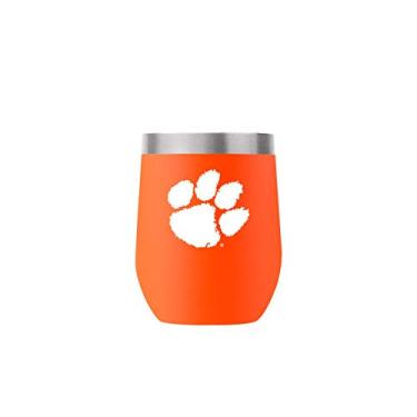 Imagem de Gametime Sidekicks Copo de vinho de aço inoxidável Clemson Tigers - copo de vinho sem haste isolado - revestido de cobre, parede dupla a vácuo eficiência máxima de temperatura (laranja)