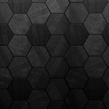 Imagem de Papel de parede autoadesivo preto descascar e colar 39.9 cm x 1000.8 cm 3D hexágono geométrico em relevo papel de parede removível fácil de remover papel de parede texturizado