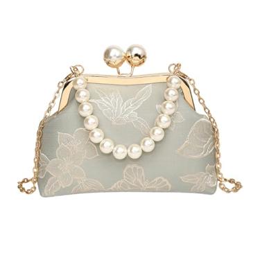 Imagem de Bolsas clutch noturnas para mulheres, clutch floral vintage, elegante bolsa Kisslock para festa de casamento formal, formatura, Verde