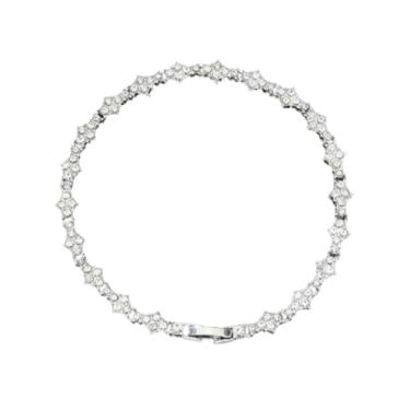 Imagem de Pulseira masculina de aço inoxidável com zircônia – Pulseira de corrente polida luxuosa para homens, durável e não mancha, joia minimalista moderna para uso diário