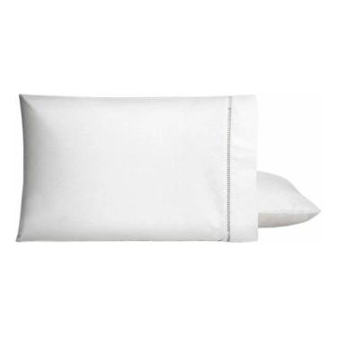 Imagem de 02 Fronhão 90cm x 50cm 400 Fios Ponto Palito - Rafaloro, Branco