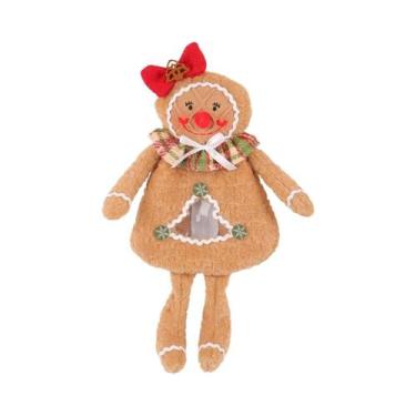 Imagem de Boneco De Pão De Gengibre Em Tecido, Enfeite De Natal Para Pendurar, D
