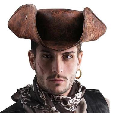Imagem de Chapéu Pirata De material sintético Marrom Estilo Colonial Tricorn Par