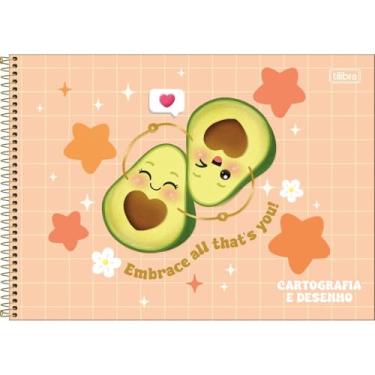 Imagem de Caderno de Desenho Abacute TILIBRA - 80 Folhas (Laranja)