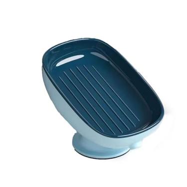 Imagem de Saboneteira autodrenante com ventosa, suporte de sabão de banheiro de secagem rápida para sabonete em barra, bandeja de sabão de cozinha antiderrapante para sabonetes redondos/retangulares/grandes