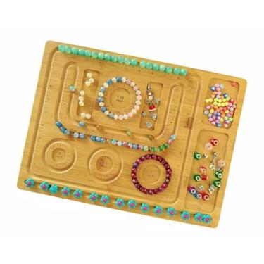 Imagem de Junarsoez Tábua de miçangas para fabricação de joias, pulseiras faça você mesmo, bandeja com ranhuras em forma de U, organizador de contas para estúdio doméstico e oficinas de artesanato