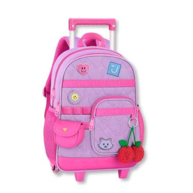 Imagem de Mochila Carrinho Juju Teofilo Bolsa Escolar Infantil Meninas-Feminino