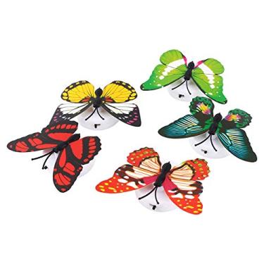 Imagem de CUOFYUNL Borboleta colorida que muda de cor LED Lâmpada de luz noturna Decoração de parede para sala de casa AB