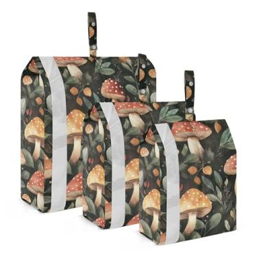 Imagem de xigua Cubos coloridos de embalagem de cogumelos para viagem, organizadores de bagagem leves, conjunto de viagem, à prova d'água, cubos de compressão para acessórios de viagem, 3 pacotes