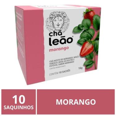Imagem de Chá Leão Premium, Morango, 10 saquinhos