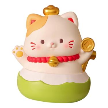 Imagem de IEUDNS Estátua de Gato Cofrinho em Forma de Porquinho - Coleção de Estatuetas Decorativas para Mesa, Estante, Lareira, Festa Da Primavera, Bell L