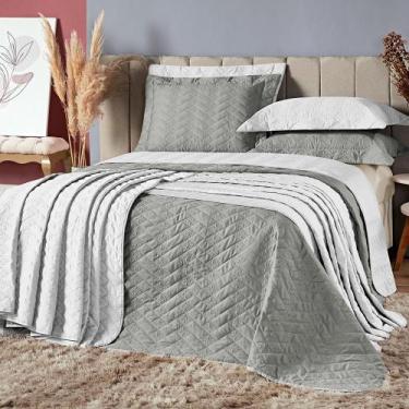 Imagem de Kit Cobre Leito Queen Marrakechi Micropercal 03 Peças - Cinza - Casa S