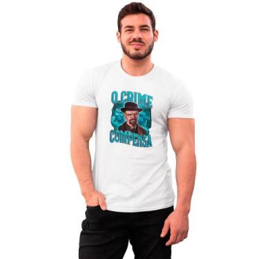Imagem de Camiseta O Crime Compensa Breaking Bad Pablo Escobar Engraçada Meme Un