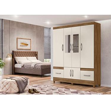 Imagem de Guarda Roupa Casal MS 912 6 Portas com Espelho Sapateira e 2 Gavetas Moval