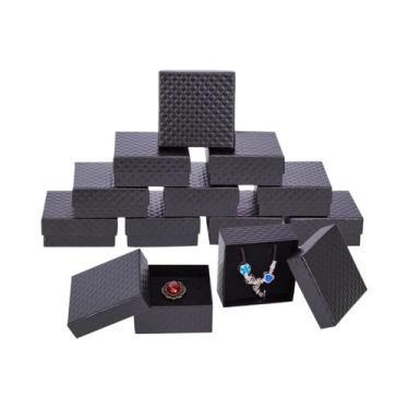 Imagem de Conjunto De 12 Caixas De Joias Pretas 75x75x35cm Em Papelão Para Embal