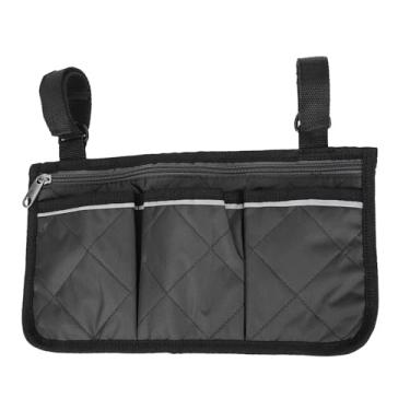 Imagem de SPYMINNPOO Bolsa Lateral para Scooter, Bolsa de Armazenamento Forte e Leve para Cadeiras Móveis, Vermelha, 7,1x12,8 pol. para Scooters Elétricos (Preto)