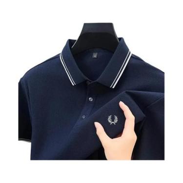 Imagem de Camisa Polo Masculina De Verão Designer Bordada 100% Algodão Puro Conf