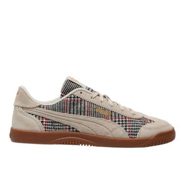 Imagem de PUMA Tênis masculino Club 5V5 Lux xadrez com cadarço casual - bege, Bege, 40