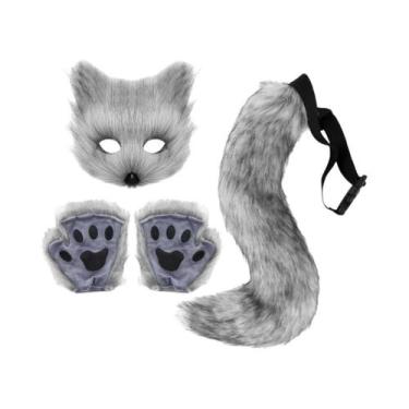 Imagem de Conjunto De Fantasia De Gato E Raposa Com Máscara, Cauda E Luvas Para 