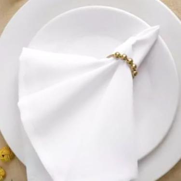 Imagem de 06 Guardanapo Tecido Oxford em Bainha Branco 35x35 Casamento Mesa Posta