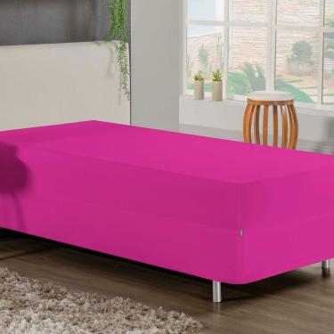 Imagem de Jogo De Cama Solteiro Nobre 2 Peças Luva De Box 55cm De Altura Malha 100% Algodão - Pink