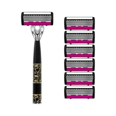 Imagem de Lâminas De Barbear Masculinas De 6 Camadas Para Aparador De Barba E Ca