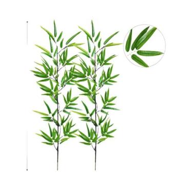 Imagem de Grandes Folhas De Bambu Verde Artificial De 120-240cm, Plantas Falsas 