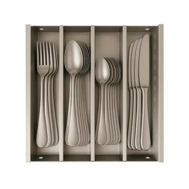 Imagem de Porta Talheres Organizador De Gaveta De Cozinha Em Aço Inox Mod.3300 -