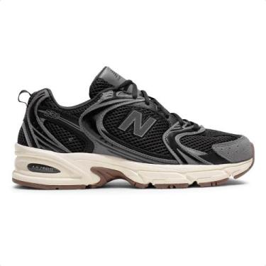Imagem de Tênis New Balance 530 Retro Unissex, 38, Preto, Cinza