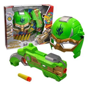 Imagem de Arma De Brinquedo Pistola Lança Dardo Mascara De Super Heroi - Verde