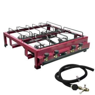 Imagem de Fogão Industrial 4 Bocas Alta Pressão Lx Roa C/ Mangueira - ROA - Linh
